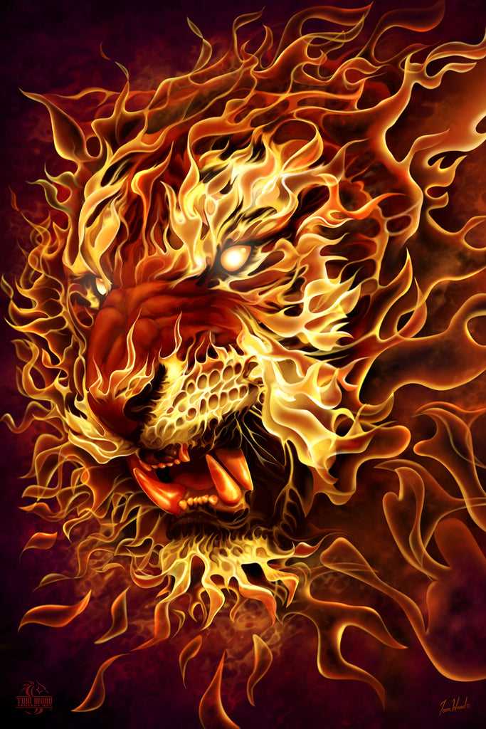 Fire Tiger – Tom Wood Fantasy Art